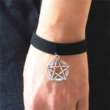 Load image into Gallery viewer, GUNGNEER Vintage Retro Wicca Pentagram Pentacle Bracelet Choker Jewelry Amulet Men Women
