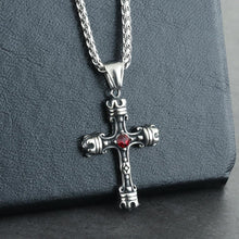 Load image into Gallery viewer, GUNGNEER Stainless Steel Jesus Cross Pendant Necklace Christ Jewelry Accessory For Men Women