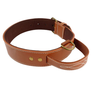 2TRIDENTS Leather Dog Collar Black/Brown M/L/XL Personalized Perfect for Small Medium Large Dog (L, Black)