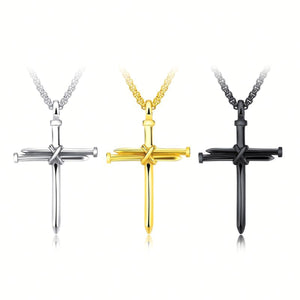 GUNGNEER Personalized Cross Necklace Stainless Steel Jesus Jewelry Gift For Men Women