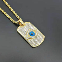 Load image into Gallery viewer, GUNGNEER Egyptian Eye of Horus Stainless Steel Pendant Necklace Triangle Ring Jewelry Set