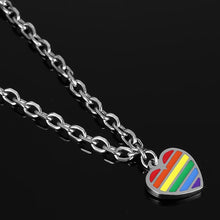 Load image into Gallery viewer, GUNGNEER Rainbow Flag Ring Stainless Steel Gay Lesian Pride Bracelet Jewelry Set Gift