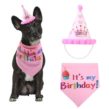 Load image into Gallery viewer, 2TRIDENTS Dog Bandana Birthday Boy Birthday Girl Bandana with Hat for Puppy