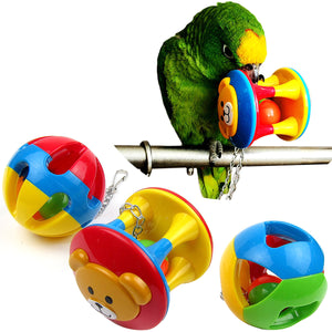 2TRIDENTS Colorful Parrot Ball Toy Chewing Biting Toy for Birds Hanging Toy Cage Decor Entertainment for Pet