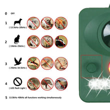 Load image into Gallery viewer, 2TRIDENTS Solar Powered Outdoor Animal Repeller - Waterproof Outdoor Repeller with Ultrasonic Sound and Light