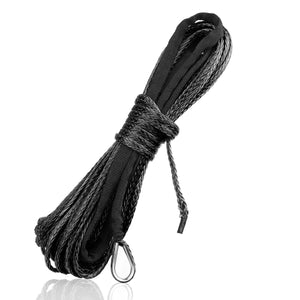 2TRIDENTS 4500LBS Synthetic Winch Rope with Protective Sheath Heavy Duty Vehicle Synthetic Rope for Truck (Black)