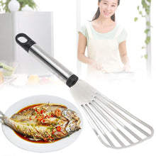 Load image into Gallery viewer, 2TRIDENTS Stainless Steel Non Stick Thin Turner Spatula for Cooking Fish Baking Flipping Egg Cooking Improvement Tool