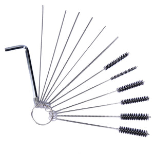 2TRIDENTS 13 Pcs Pipe Bong Cleaner Set Tube Brush Set for Straw Bottle Coffee Pot Jar Portable Brush Cleaning Tools