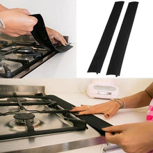 Load image into Gallery viewer, 2TRIDENTS 2 Pcs Silicone Stove Counter Gap Cover - Oil Proof Kitchen Accessory (Black)