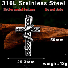 Load image into Gallery viewer, GUNGNEER Stainless Steel Cross Necklace Finger Snake Ring Christ Jewelry Accessory Set Men