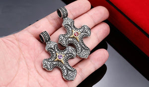 GUNGNEER Stainless Steel Christian Cross Pendant Jesus Jewelry Accessory For Men Women