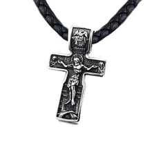 Load image into Gallery viewer, GUNGNEER Stainless Steel Christ Cross Pendant Necklace Jesus Chain Jewelry For Men Women
