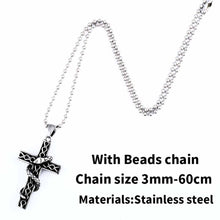 Load image into Gallery viewer, GUNGNEER Stainless Steel Cross Pendant Necklace Christ Jewelry Accessory Gift For Men Women