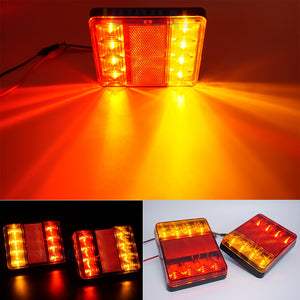 2TRIDENTS Pack of 2 LED Trailer Tail Light Rear Stop Turn Signal Parking for Truck, Trailer, Boat