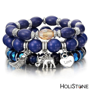 HoliStone Multiple Beads Bohemian Style Bracelet ? Anxiety Stress Relief Yoga Beads Bracelets Chakra Healing Crystal Bracelet for Women and Men