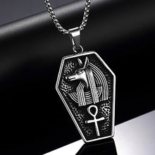 Load image into Gallery viewer, GUNNEER Stainless Steel Egypt Ankh Cross Anubis Necklace Tire Ring Pyramid Egyptian Jewelry Set
