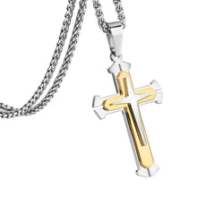 Load image into Gallery viewer, GUNGNEER Stainless Steel Multilayers Cross Necklace Christian Pendant Jewelry For Men Women