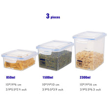 Load image into Gallery viewer, 2TRIDENTS Set of 3 Pcs Airtight Food Containers with Lids - BPA Free Food Storage - Clear Plastic - Travel Friendly (Blue)