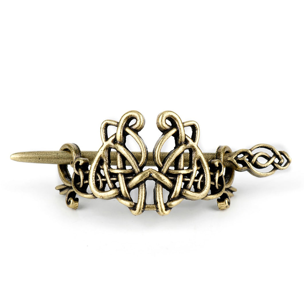 GUNGNEER Celtic Irish Knot Viking Runes Hair Pin Brooch Stick Slide Jewelry Accessories Gift