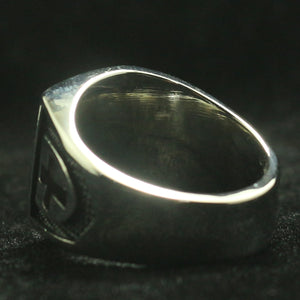 GUNGNEER Skull Masonic Ring Silver Stainless Steel Biker Ring For Men Jewelry Set