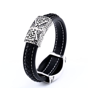 GUNGNEER Stainless Steel Viking Helm of Awe Vegvisir Runes Pendant Bracelet Ring Jewelry Set