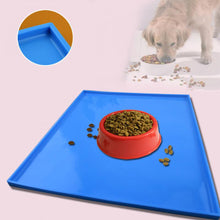 Load image into Gallery viewer, 2TRIDENTS Pet Feeding Mat Spillproof Non Slip Feeding Mat for Dogs and Cats (Blue)