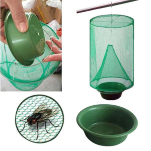 2TRIDENTS Ranch Fly Trap Fly Catcher with Food Bait Pot Effective Fly Catcher Household Trapping Cage for Fly