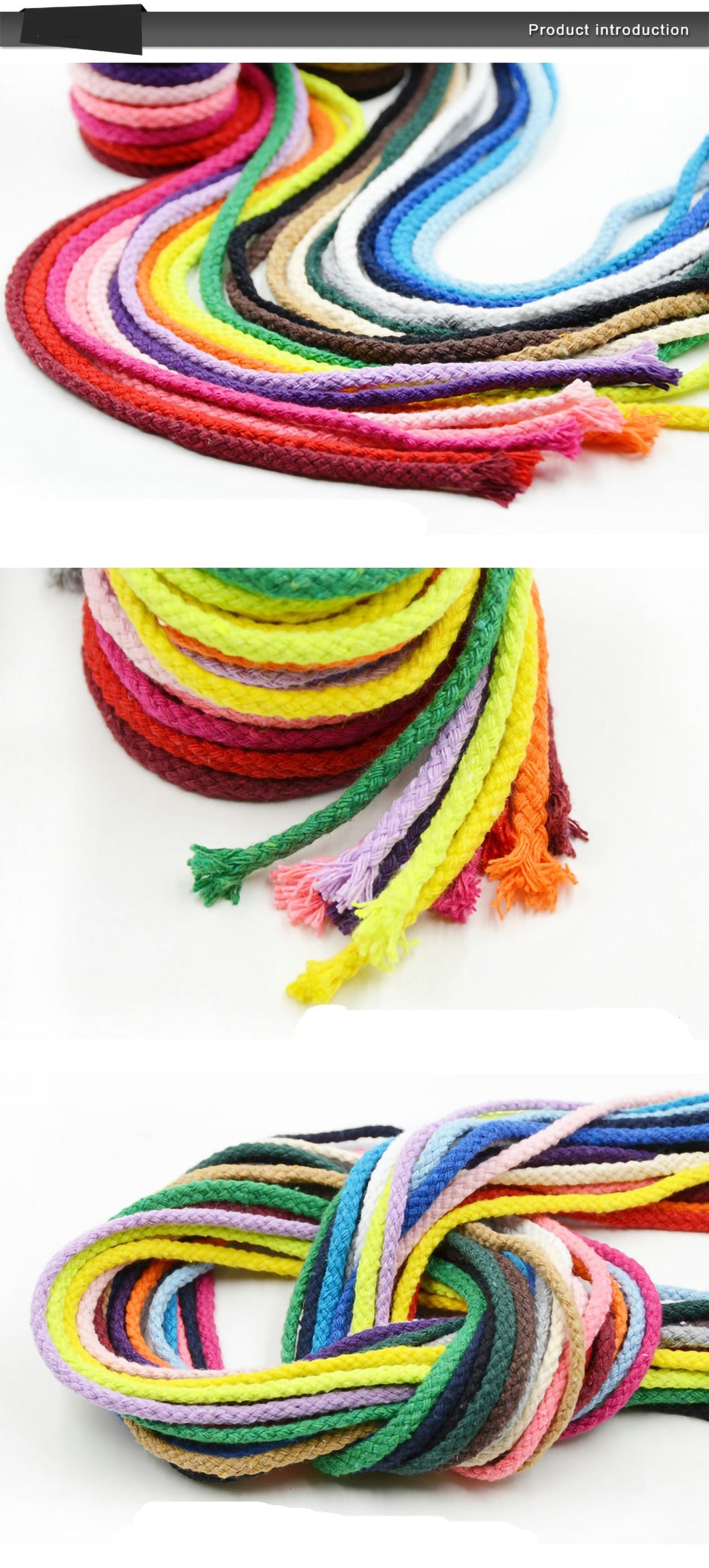 2TRIDENTS Colorful Twisted Cotton Rope - Great for DIY Crafting Home Decor Custom Art - 5mm Thickness - 5m Length (Beige)