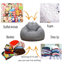 Load image into Gallery viewer, 2TRIDENTS Bean Bag Chair Cover Extra Large Stuffed Animal Storage Relaxing Chair Kid Toys Storage Home Decor (1)