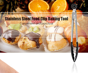 2TRIDENTS Stainless Steel Locking Kitchen Tongs with Non-Stick Silicone Tips Ideal Cooking Tools for Kitchen