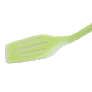 2TRIDENTS Non Stick Silicone Spatula Turner Ideal for Flipping Eggs Crepes - Pro Flipper Turner for Cooking (Green)