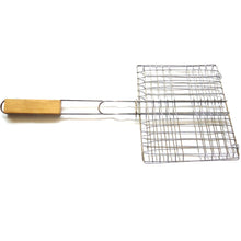 Load image into Gallery viewer, 2TRIDENTS Non Stick BBQ Grill Basket Net with Wooden Handle Ideal Cooking Utensil for Outdoor Indoor