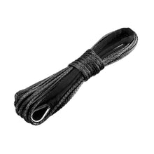 Load image into Gallery viewer, 2TRIDENTS 4500LBS Synthetic Winch Rope with Protective Sheath Heavy Duty Vehicle Synthetic Rope for Truck (Black)