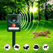 Load image into Gallery viewer, 2TRIDENTS Solar Powered Outdoor Animal Repeller - Waterproof Outdoor Repeller with Ultrasonic Sound and Light