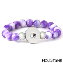 Load image into Gallery viewer, HoliStone Stone Beaded Bracelet with Snap Button ? Anxiety Stress Relief Yoga Meditation Energy Balancing Lucky Charm Bracelet for Women and Men