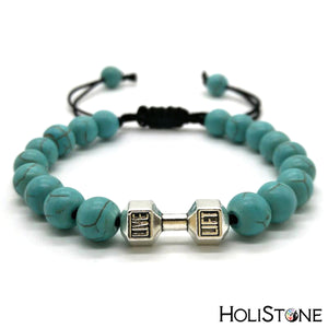HoliStone Adjustable Life Lift Fitness Dumbbell Natural Beaded Bracelet for Women and Men ? Yoga Meditation Energy Healing and Balancing Bracelet