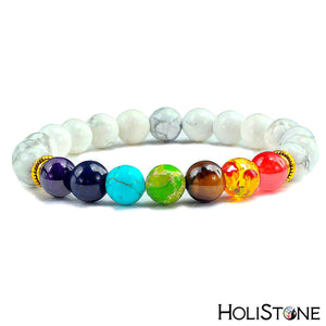 HoliStone Tiger Eye with 7 Chakra Stone Beads Bracelet ? Anxiety Stress Relief Yoga Beads Bracelets Chakra Healing Crystal Bracelet for Women and Men