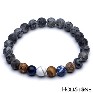 HoliStone Natural Mysterious Starry Planet Stone Lucky Charm Bracelet for Women and Men ? Yoga Meditation Healing Balancing Energy Bracelet