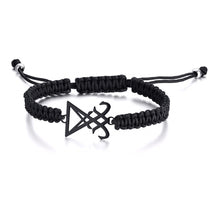 Load image into Gallery viewer, GUNGNEER Black Satan Bracelet Stainless Steel Sigil of Satan Jewelry Accessory For Men Women