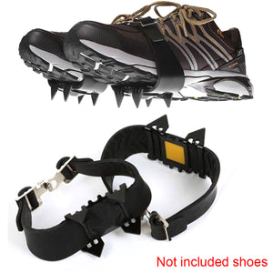 2TRIDENTS 4-Teeth Traction Cleats for Snow, Hiking, Jogging, Climbing and Mud - Ideal for All Shoes, Boots, Sneakers, Sandals and Loafers