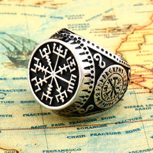 Load image into Gallery viewer, ENXICO Vegvisir The Viking Runic Compass Ring ? 316L Stainless Steel ? Norse Scandinavian Viking Jewelry
