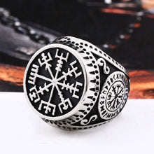 Load image into Gallery viewer, ENXICO Vegvisir The Viking Runic Compass Ring ? 316L Stainless Steel ? Norse Scandinavian Viking Jewelry