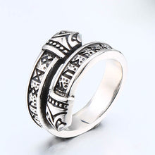 Load image into Gallery viewer, ENXICO Rune Circle Ring ? 316L Stainless Steel ? Norse Scandinavian Viking Jewelry (10)
