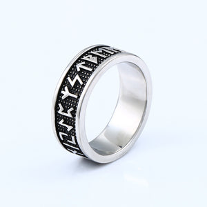ENXICO Rune Circle Ring ? 316L Stainless Steel ? Norse Scandinavian Viking Jewelry