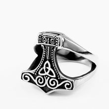 Load image into Gallery viewer, ENXICO Mjolnir Thor&#39;s Hammer Ring ? 316L Stainless Steel ? Norse Scandinavian Viking Jewelry