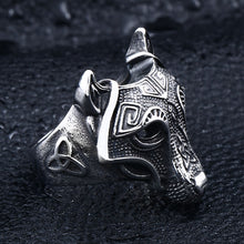 Load image into Gallery viewer, ENXICO Fenrir Wolf Head Ring ? 316L Stainless Steel ? Norse Scandinavian Viking Jewelry