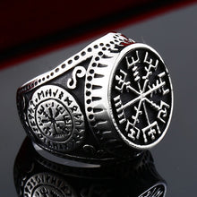 Load image into Gallery viewer, ENXICO Vegvisir The Viking Runic Compass Ring ? 316L Stainless Steel ? Norse Scandinavian Viking Jewelry (10)
