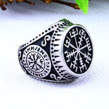Load image into Gallery viewer, ENXICO Vegvisir The Viking Runic Compass Ring ? 316L Stainless Steel ? Norse Scandinavian Viking Jewelry (10)