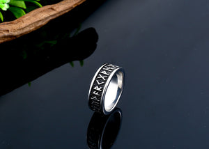 ENXICO Rune Circle Ring ? 316L Stainless Steel ? Norse Scandinavian Viking Jewelry