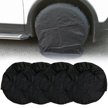 Load image into Gallery viewer, 2TRIDENTS Set of 4 Wheel Tire Covers Portable Wheel Bags Handle for Easy Transportation (Black)